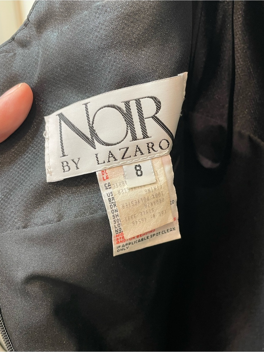 Noir by Lazaro Vintage 90s Black Polyester Lace Formal Cocktail Dress Size 8 - Picture 4 of 5